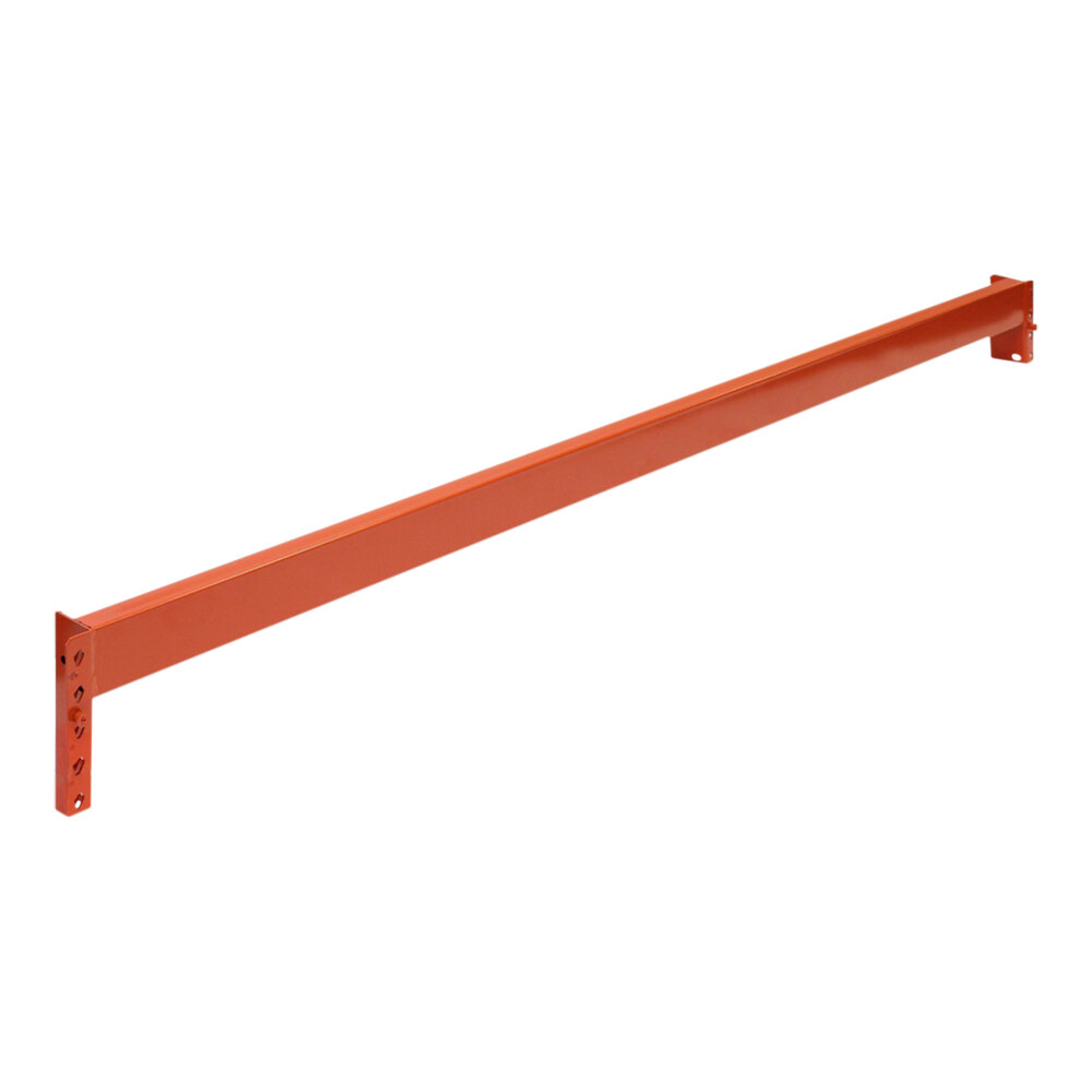 Interlake Mecalux 144" Orange Heavy-Duty Non-Slotted Pallet Rack Beam IB59ET14400RSA2000 - 6,250 lb. Capacity