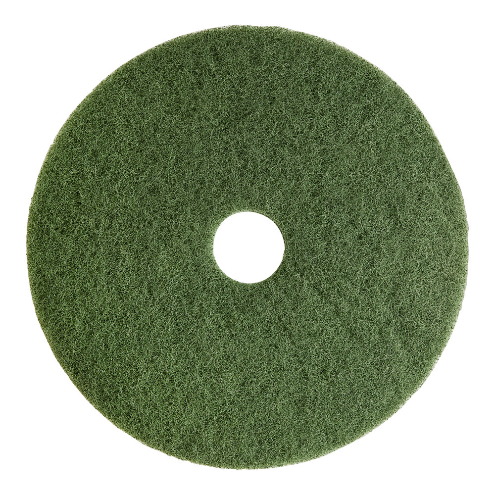 Lavex Basics 20" Green Scrubbing Floor Machine Pad - 5/Case