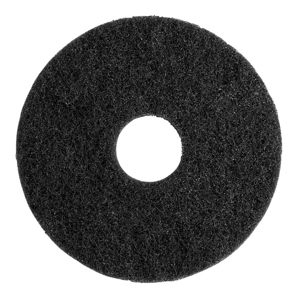 Lavex Basics 13" Black Stripping Floor Machine Pad - 5/Case