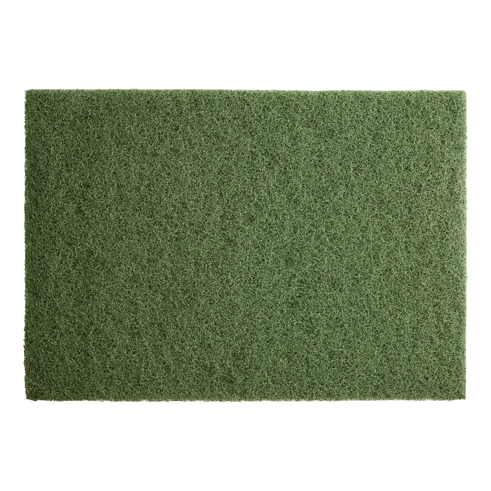 Lavex Basics 14" x 20" Green Scrubbing Floor Machine Pad - 5/Case