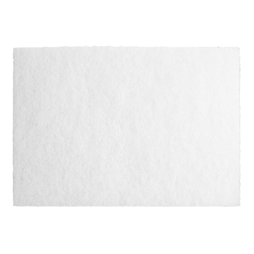 Lavex Basics 14" x 20" White Polishing Floor Machine Pad - 5/Case
