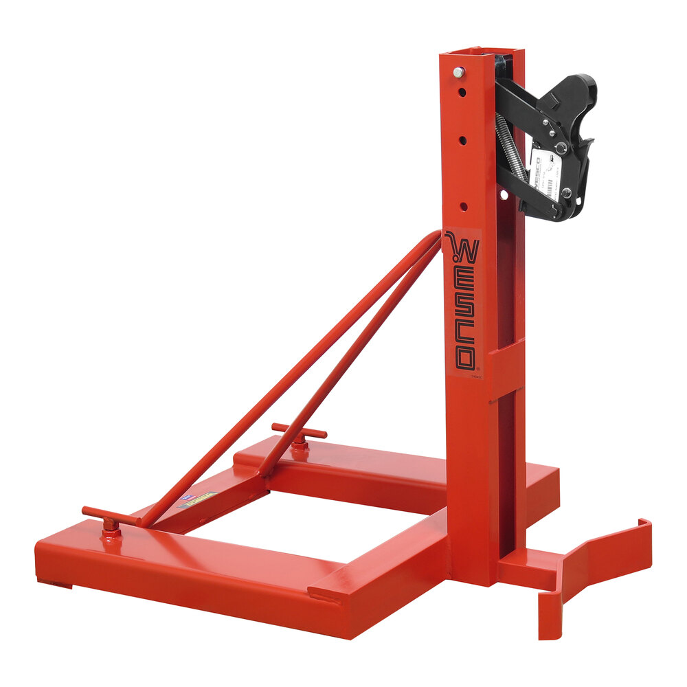 Wesco Industrial Products EGG-1 1,000 lb. Drum Grabber Forklift Attachment with 5 1/2" x 2" Fork Pockets and Gator Grip® 240091