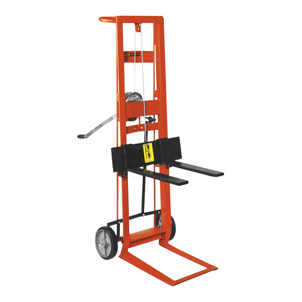 Wesco Industrial Products 750 lb. 2-Wheel Steel Winch Pedalift with 3" x 18" Forks and 40" Lift Height 260018