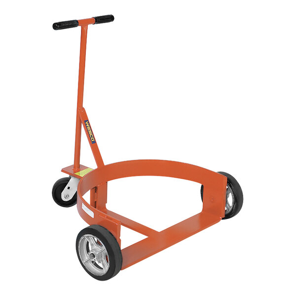 Wesco Industrial Products 1,000 lb. Spill-Less Open Drum Truck with (2) 8" Rubber Wheels and 5" Polyolefin Caster 240015