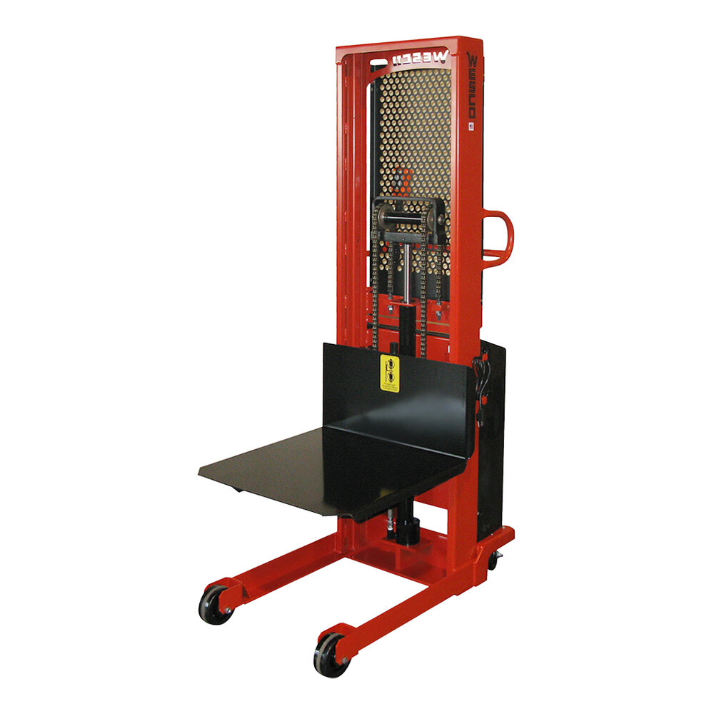 Wesco Industrial Products 1,500 lb. Hydraulic Power Lift Platform Stacker with 24" x 24" Platform and 60" Lift Height 261074