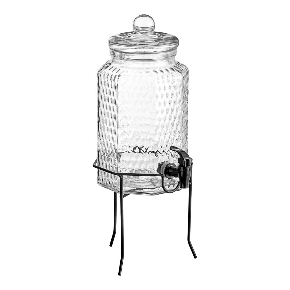 Acopa 1 Gallon Glass Beverage Dispenser with Metal Stand
