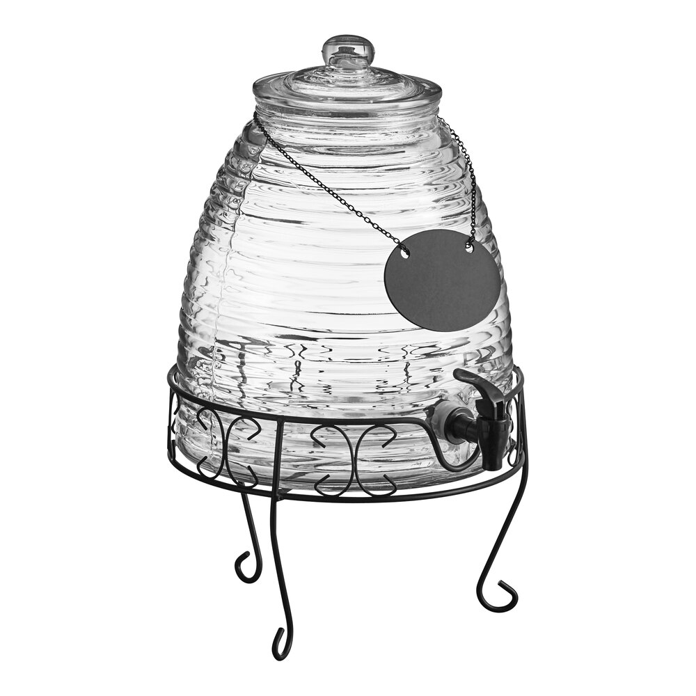 Acopa 2.4 Gallon Glass Beverage Dispenser with Metal Stand