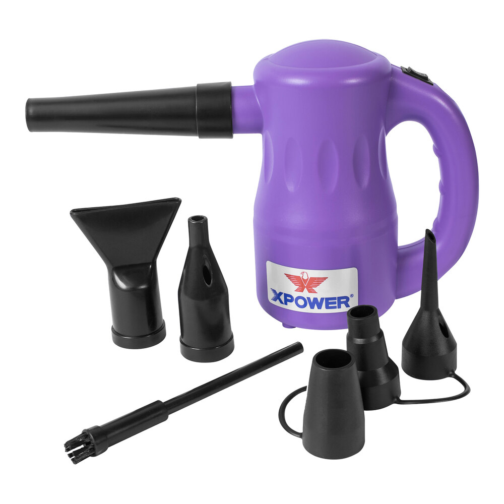 XPOWER Airrow Pro B-53 Purple Multipurpose Pet Hair Dryer, Duster, Air Pump, and Blower - 90 CFM, 120V