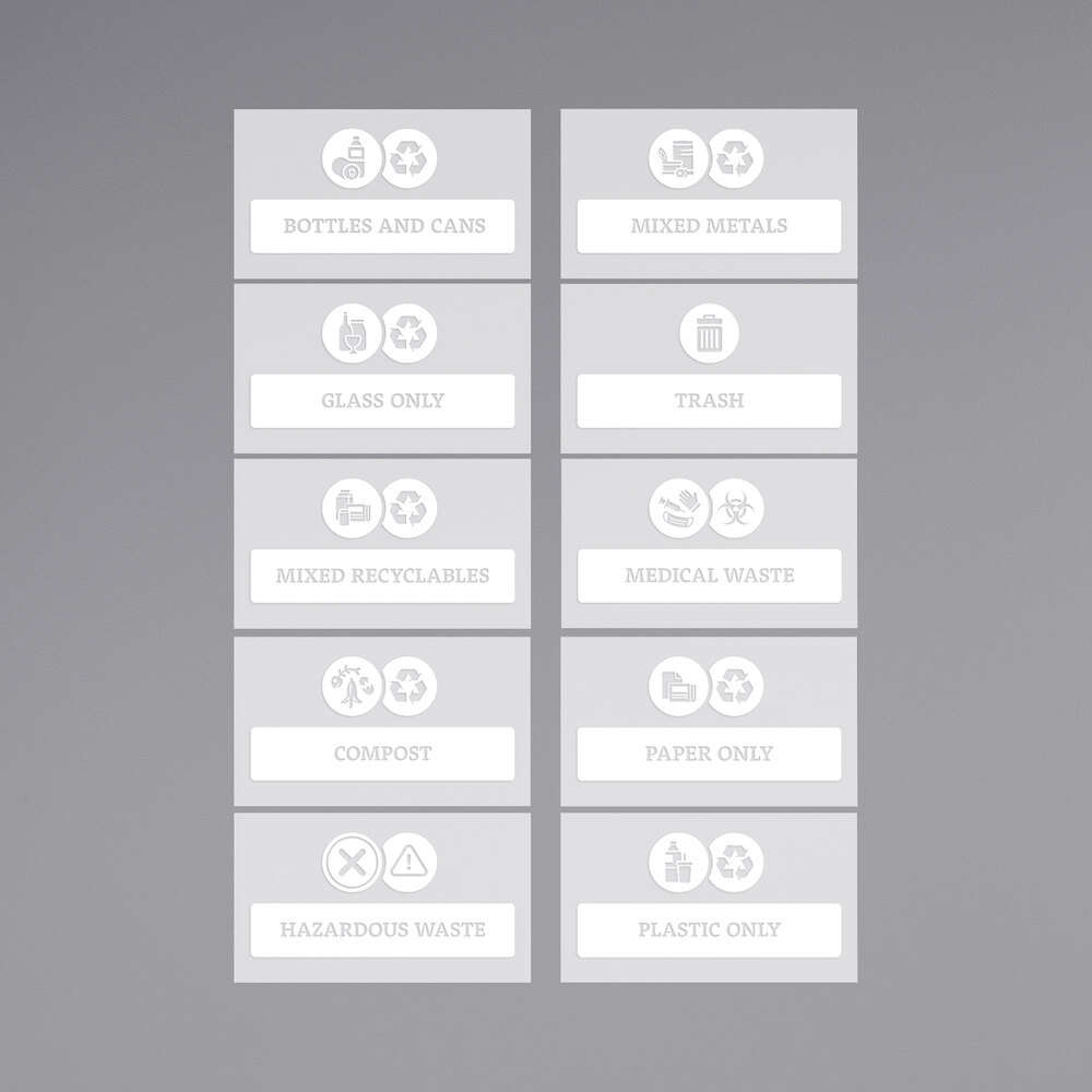Lavex Waste Stream Label Kit with 7 7/8" x 4 5/8" Labels