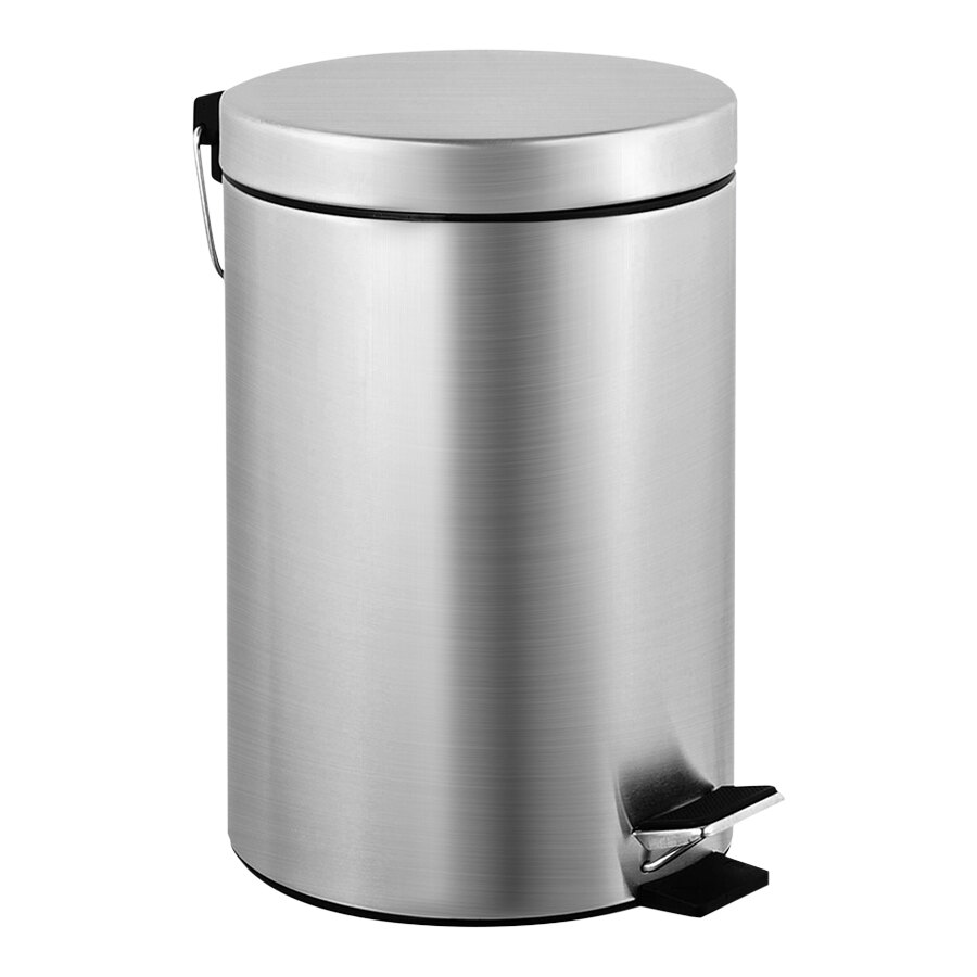 American Specialties, Inc. 7317-S 2 Gallon Satin Stainless Steel Step-On Trash Can