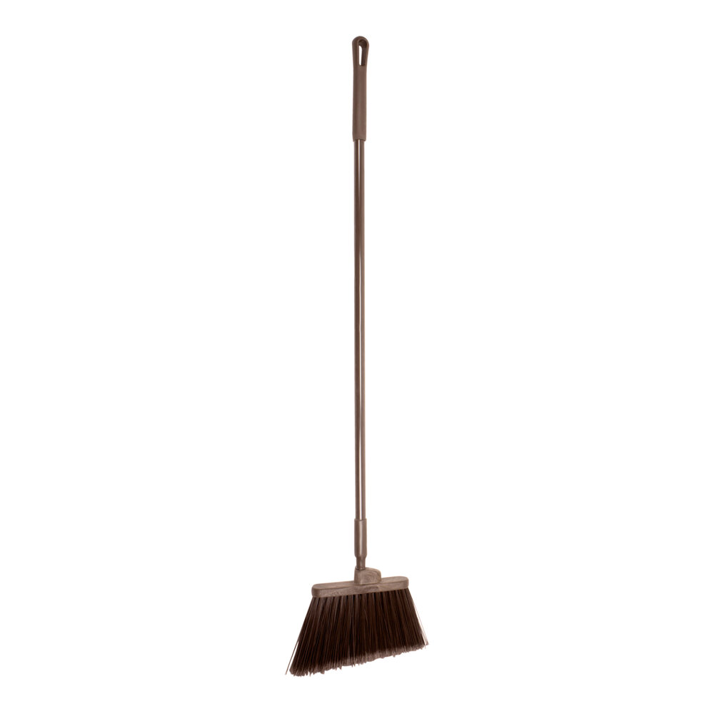 Carlisle 41082EC01 Sparta Duo-Sweep 12" Angled Broom with Brown Flagged Bristles and 48" Handle