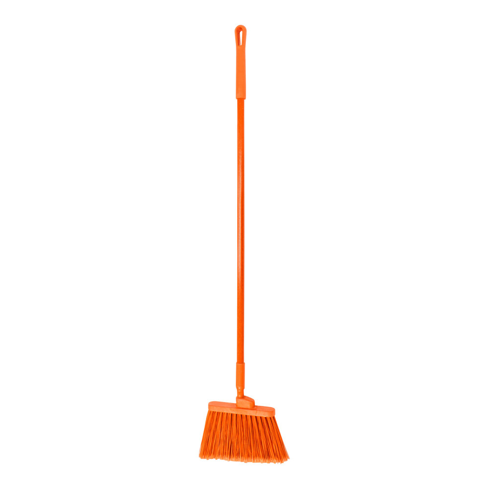 Carlisle 41082EC24 Sparta Duo-Sweep 12" Angled Broom with Orange Flagged Bristles and 48" Handle