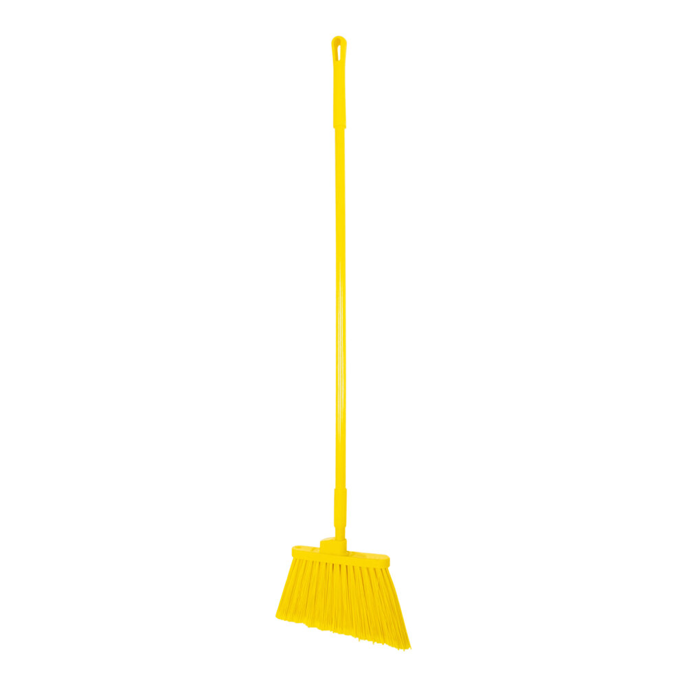 Carlisle 41082EC04 Sparta Duo-Sweep 12" Angled Broom with Yellow Flagged Bristles and 48" Handle