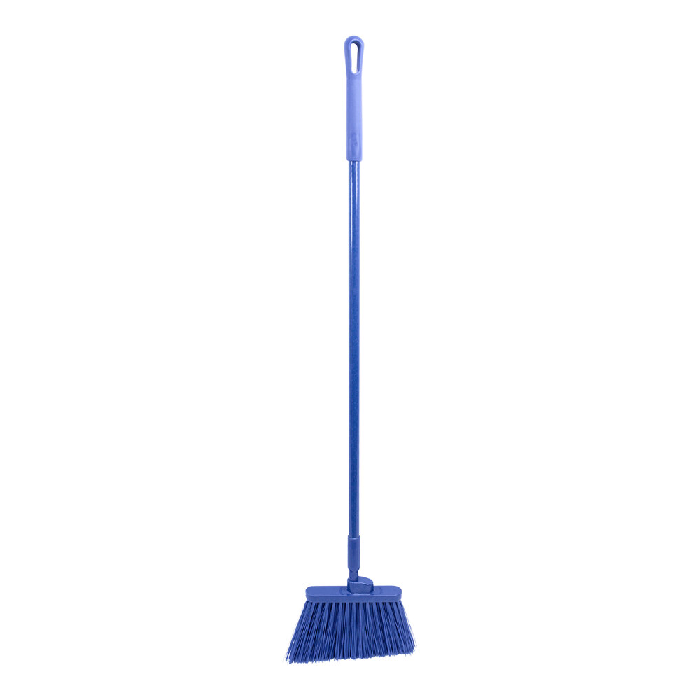 Carlisle 4108214 Sparta Duo-Sweep 12" Angled Broom with Blue Unflagged Bristles and 48" Handle