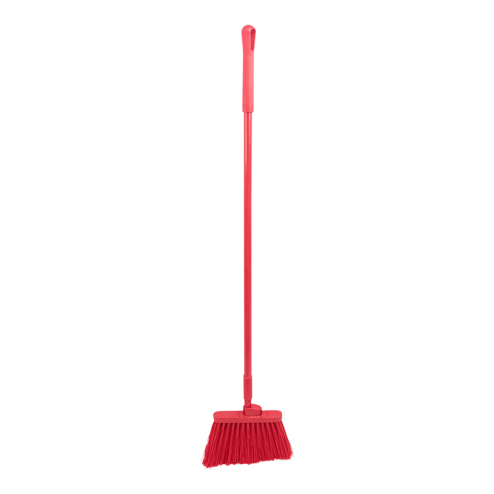 Carlisle 4108305 Sparta Duo-Sweep 12" Angled Broom with Red Unflagged Bristles and 48" Handle