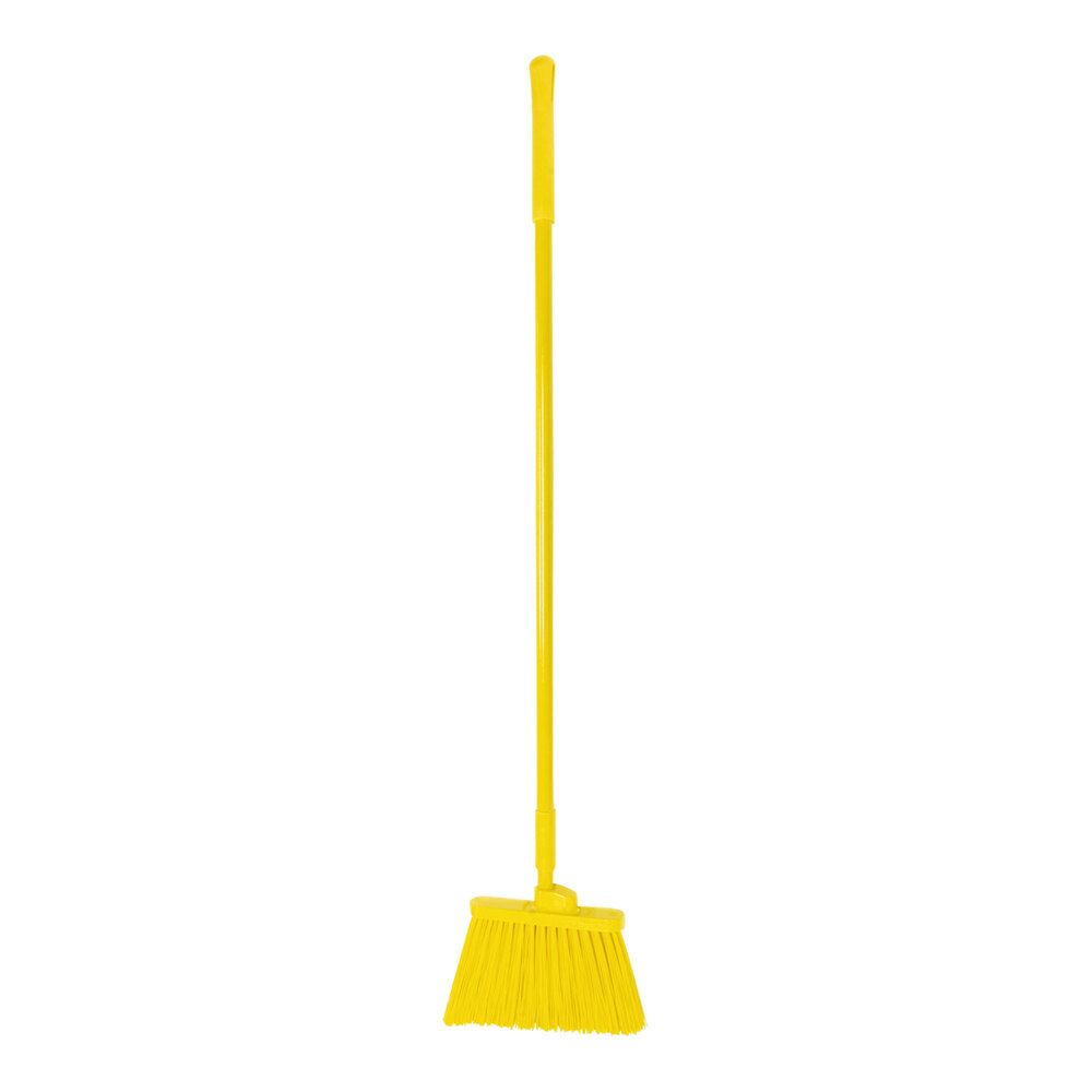 Carlisle 4108304 Sparta Duo-Sweep 12" Angled Broom with Yellow Unflagged Bristles and 48" Handle
