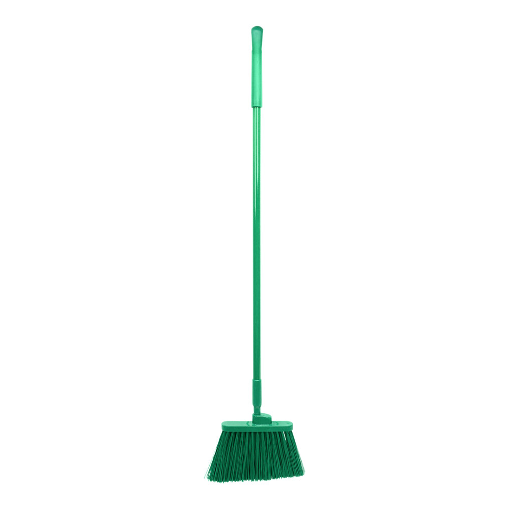 Carlisle 4108209 Sparta Duo-Sweep 12" Angled Broom with Green Unflagged Bristles and 48" Handle