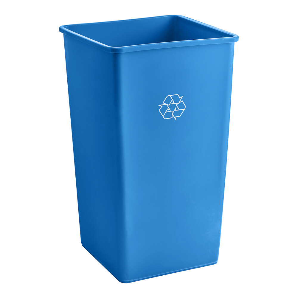 Lavex 50 Gallon Blue Square Recycling Can