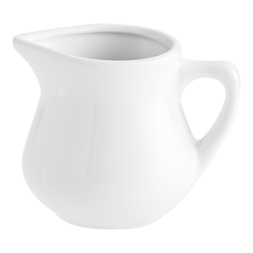 Acopa 3.5 oz. Bright White Porcelain Creamer - 48/Case