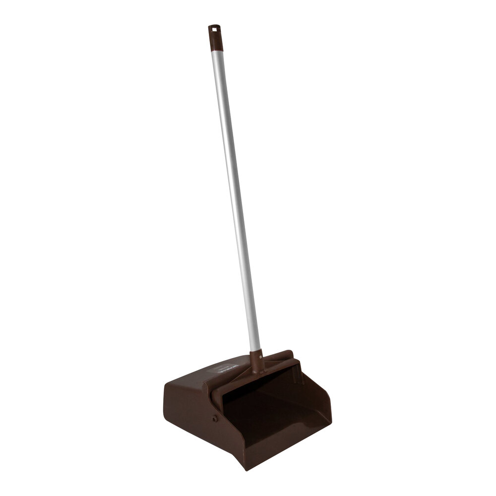 Carlisle Sparta 361410EC01 12" Brown Upright Dustpan with 30" Aluminum Handle