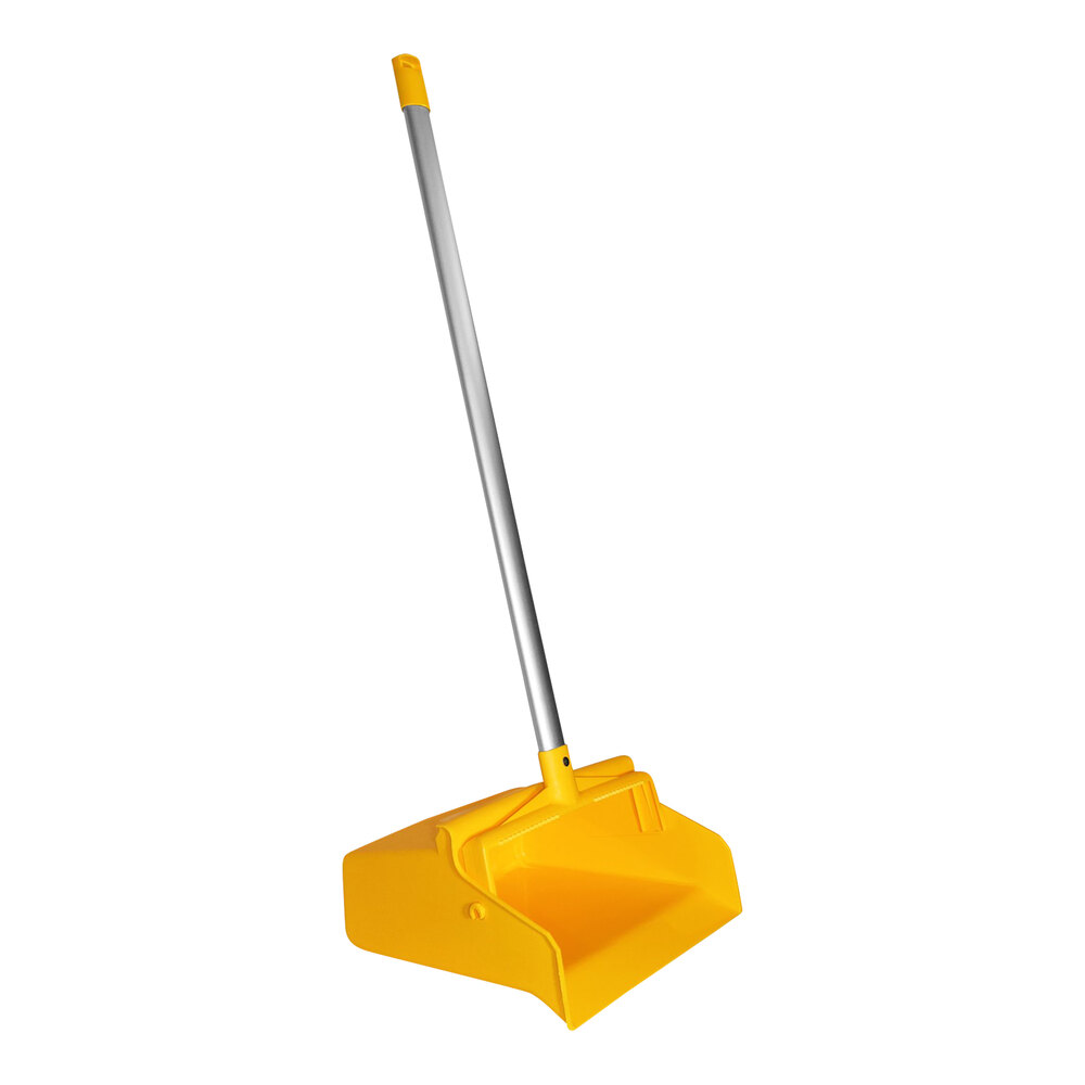 Carlisle Sparta 361410EC04 12" Yellow Upright Dustpan with 30" Aluminum Handle