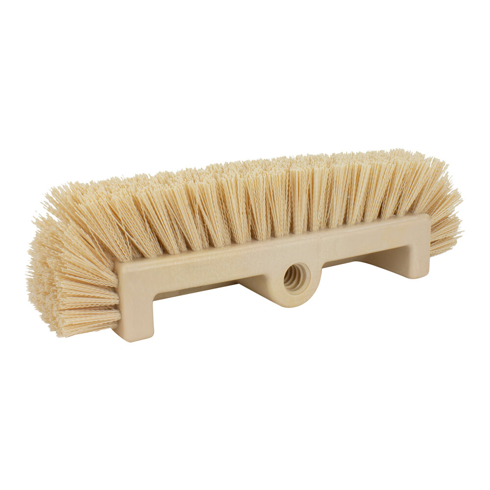 Carlisle Sparta 40422EC25 12" Hi-Lo Tan Floor Scrub Brush with End Bristles