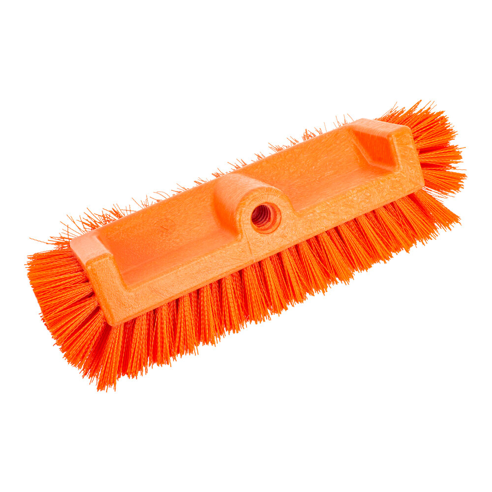 Carlisle Sparta 40422EC24 12" Hi-Lo Orange Floor Scrub Brush with End Bristles