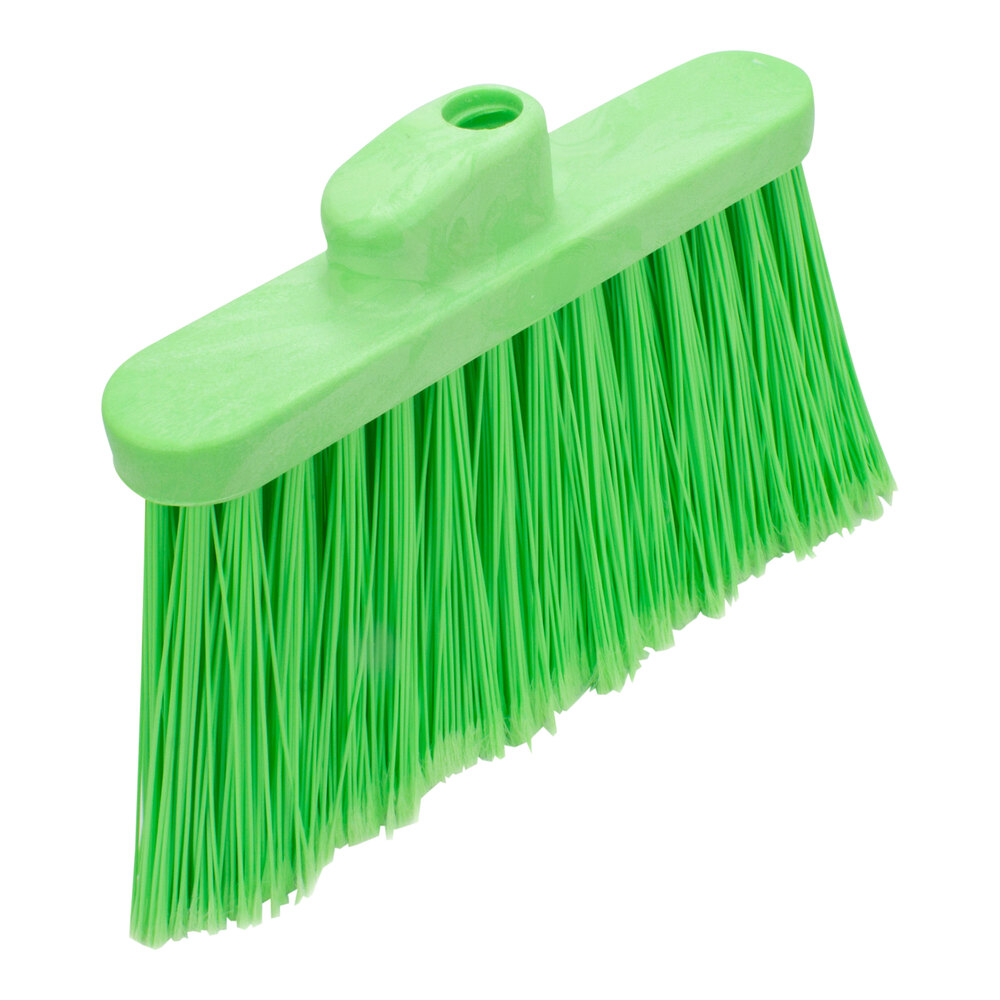 Carlisle Duo-Sweep 36867EC75 12" Lime Medium-Duty Angled Broom Head with Flagged Bristles