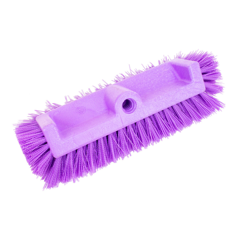 Carlisle Sparta 40422EC68 12" Hi-Lo Purple Floor Scrub Brush with End Bristles