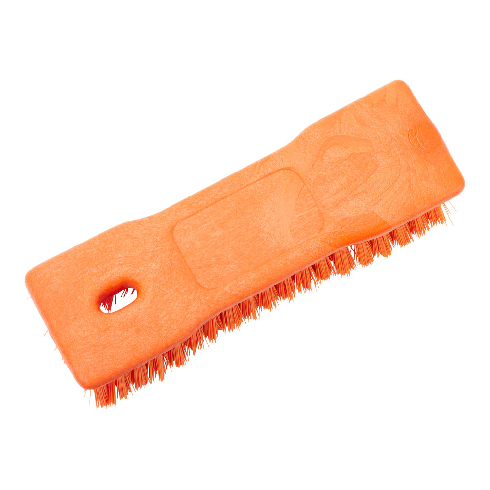 Carlisle Sparta 42024EC24 8" Orange Handheld Comfort Grip Scrub Brush