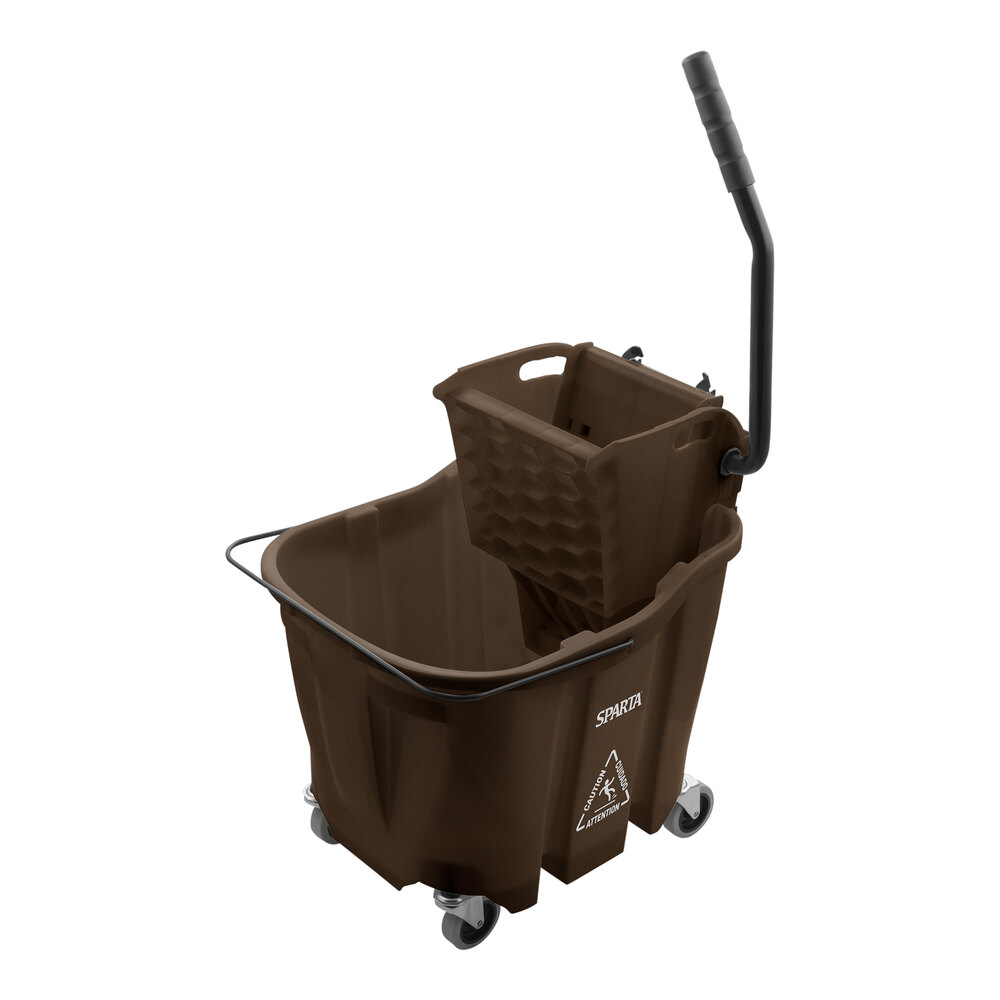 Carlisle OmniFit™ 8690401 35 Qt. Brown Mop Bucket with Side Press Wringer