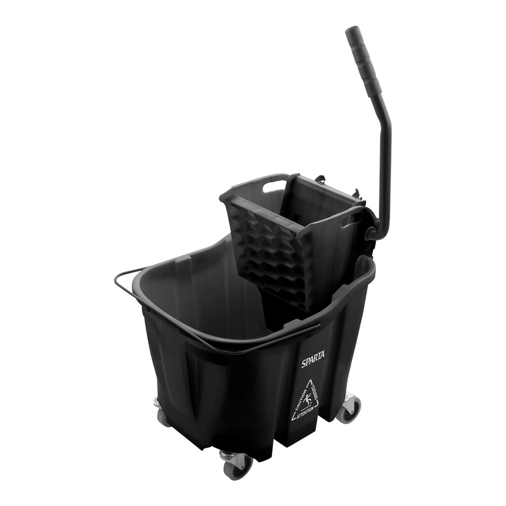 Carlisle OmniFit™ 8690403 35 Qt. Black Mop Bucket with Side Press Wringer