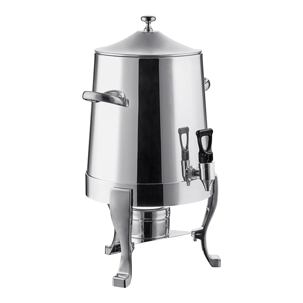Choice Deluxe Stainless Steel 48 Cup Coffee Chafer Urn with Chrome Accents - 3 Gallon