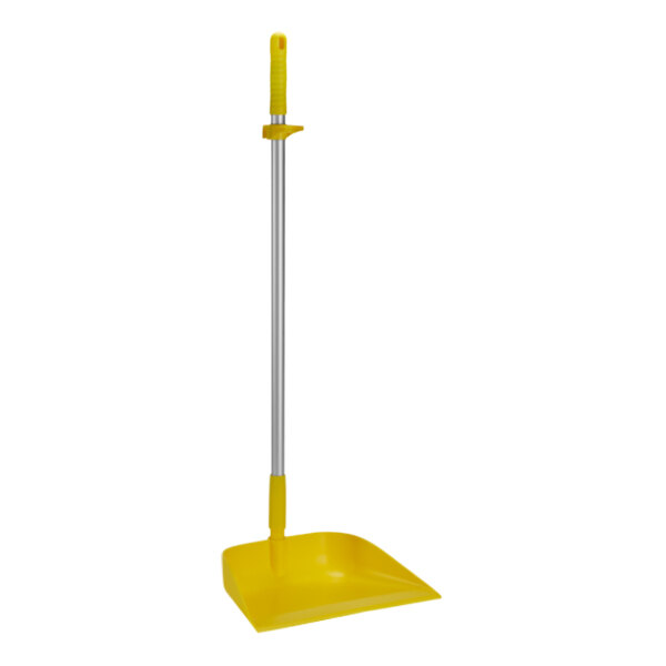 Vikan 56626 13" Yellow Upright Dustpan with 36" Handle