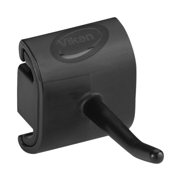 Vikan 10129 3" Black Single Hook Hygienic Wall Bracket