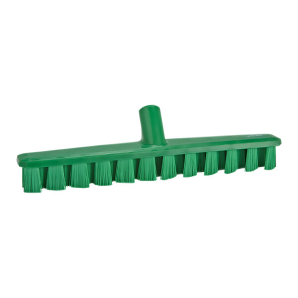 Vikan Ultra Safe Technology 70642 16" Green Deck Scrub Head with Stiff Bristles
