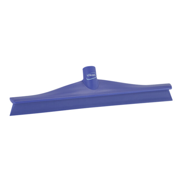 Vikan 71408 15 3/4" Purple Ultra-Hygienic Single Blade Rubber Floor Squeegee with Plastic Frame