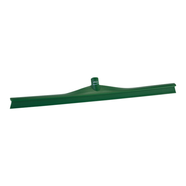 Vikan 71702 27 5/8" Green Ultra-Hygienic Single Blade Rubber Floor Squeegee with Plastic Frame