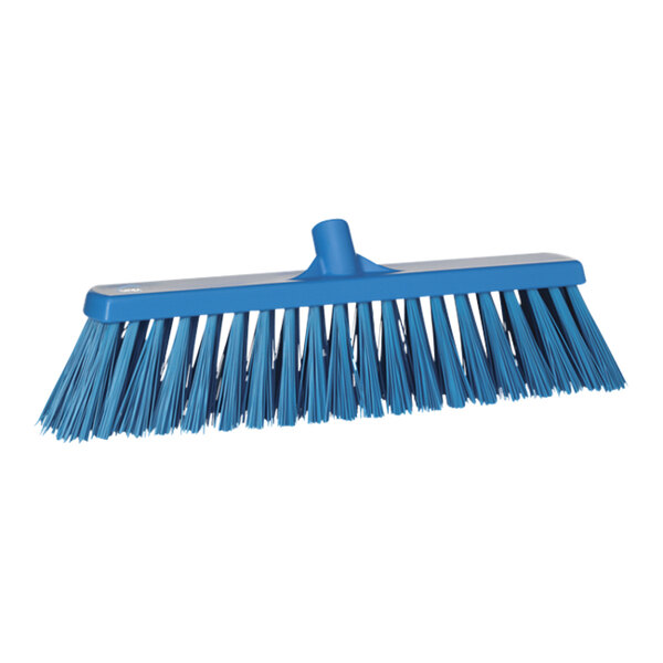 Vikan 29203 21" Blue Push Broom Head with Extra Stiff Bristles