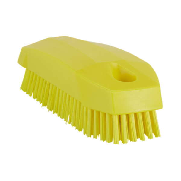 Vikan 64406 5 1/8" Yellow Hand / Nail Brush with Stiff Bristles