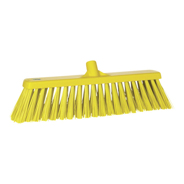 Vikan 29206 21" Yellow Push Broom Head with Extra Stiff Bristles
