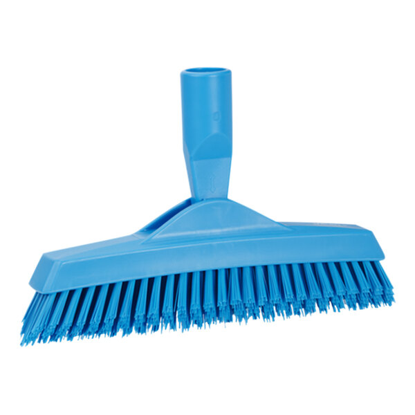 Vikan 70403 8 15/16" Blue Angle-Adjustable Grout Brush with Extra Stiff Bristles