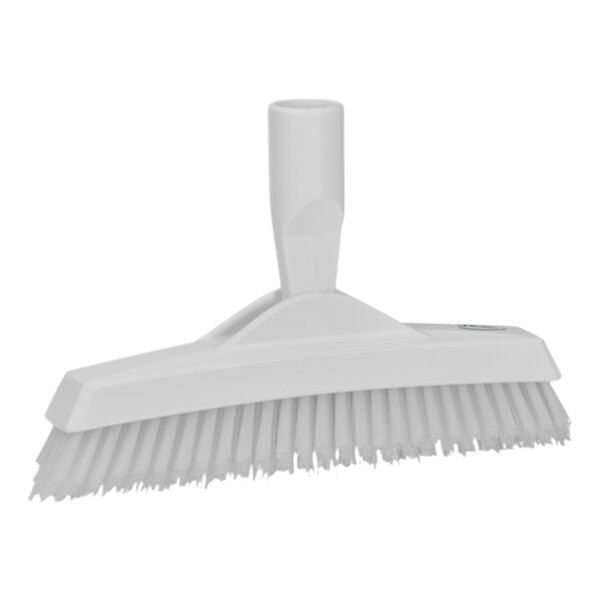 Vikan 70405 8 15/16" White Angle-Adjustable Grout Brush with Extra Stiff Bristles