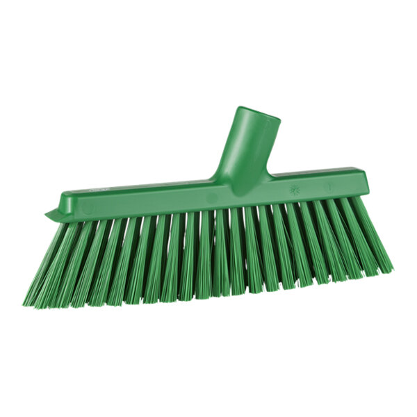 Vikan 31032 10" Green Angled Dustpan Broom Head with Medium Bristles