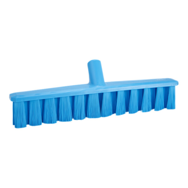 Vikan Ultra Safe Technology 31733 15 11/16" Blue Broom Head with Medium Bristles
