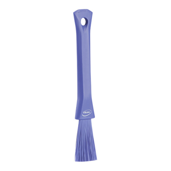Vikan 5551308 8 1/8" Purple Ultra Safe Technology Detail Brush with Soft Bristles