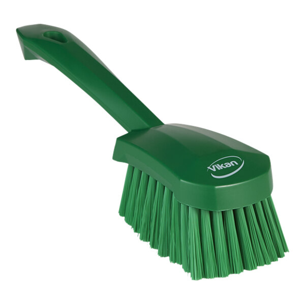 Vikan 41982 10 5/8" Green Washing Brush with Soft Bristles