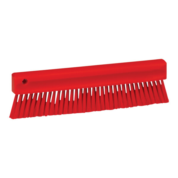 Vikan 45824 11 13/16" Red Powder Brush with Soft Bristles