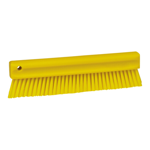 Vikan 45826 11 13/16" Yellow Powder Brush with Soft Bristles