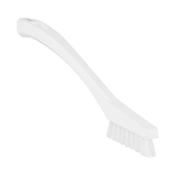 Vikan 44015 8 1/8" White Detail Brush with Extra Stiff Bristles